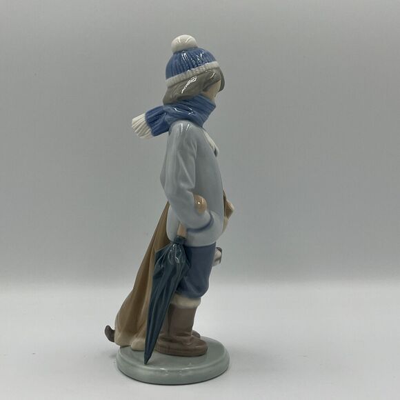 LLADRO #5220 WINTER Glazed Porcelain Figurine Boy With Dog RETIRED Signed - Picture 2 of 7